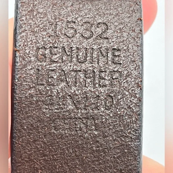 Vintage Brown Leather Belt Men XL 44/110 Western Style Hand Stitched Design Boho - Picture 7 of 12